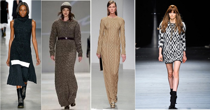 Вязаные платья Модные вязаные платья 2015