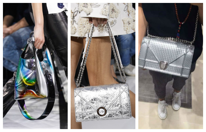 Сумки цвета серебра Модный серебряный оттенок