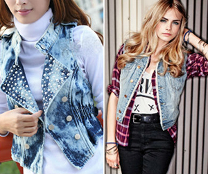 Джинсовые жилеты Жилеты с чем носить